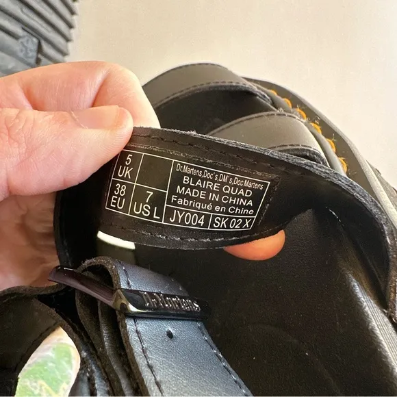 Dr. Martens Black Leather Blaire Platform Sandals