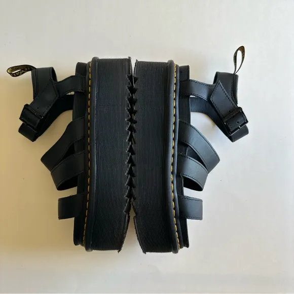 Dr. Martens Black Leather Blaire Platform Sandals