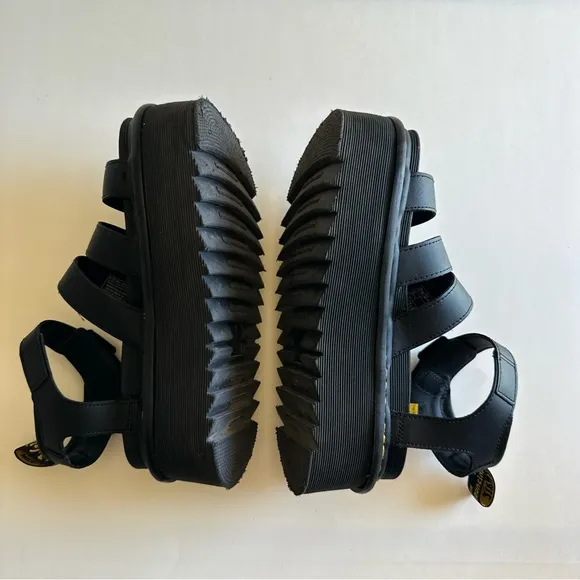 Dr. Martens Black Leather Blaire Platform Sandals