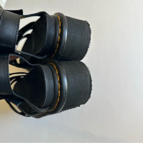 Dr. Martens Black Leather Blaire Platform Sandals