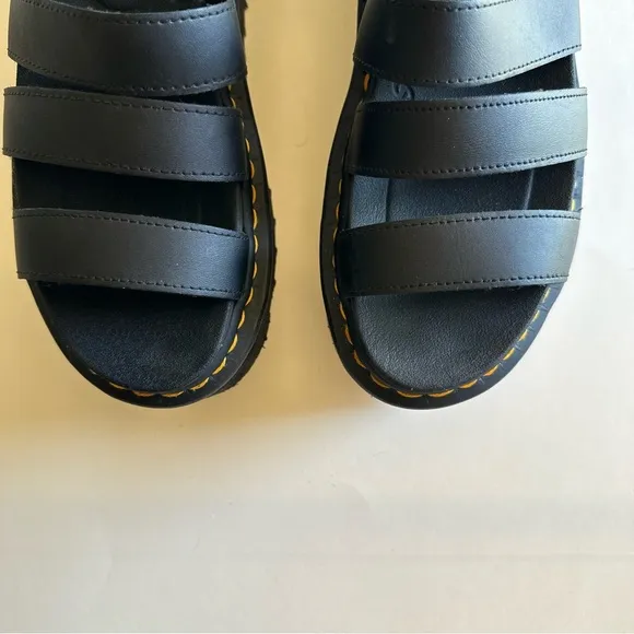 Dr. Martens Black Leather Blaire Platform Sandals