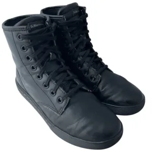 Dr. Martens Black Leather Boots Lace-Up Ankle-Height