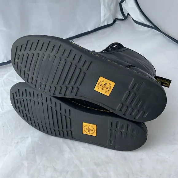 Dr. Martens Black Leather Boots Lace-Up Ankle-Height