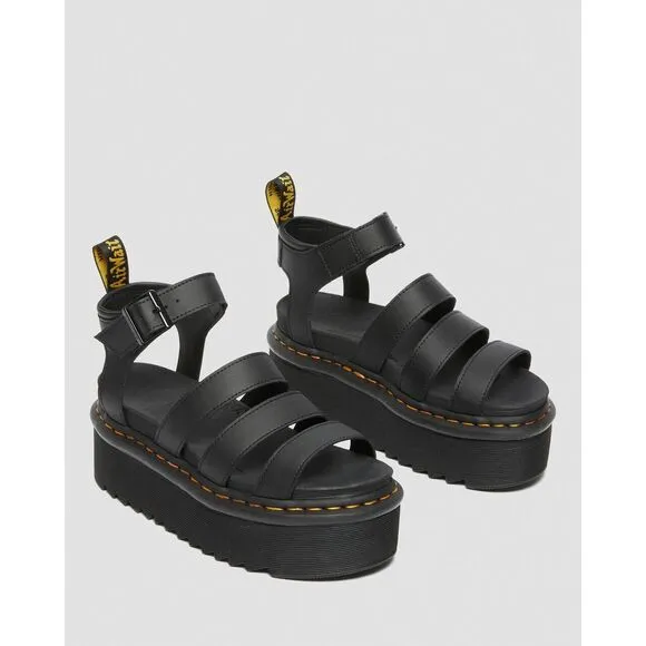 Dr. Martens BLAIRE HYDRO LEATHER PLATFORM STRAP SANDALS Size 8