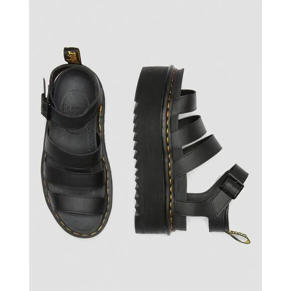 Dr. Martens BLAIRE HYDRO LEATHER PLATFORM STRAP SANDALS Size 8