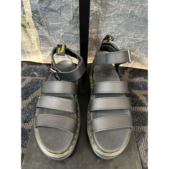 Dr. Martens BLAIRE HYDRO LEATHER PLATFORM STRAP SANDALS Size 8