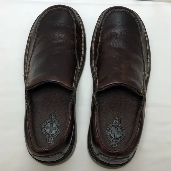 Dr Martens Mens Neil Slip-On Dark Brown Leather Casual Loafers Size 9M