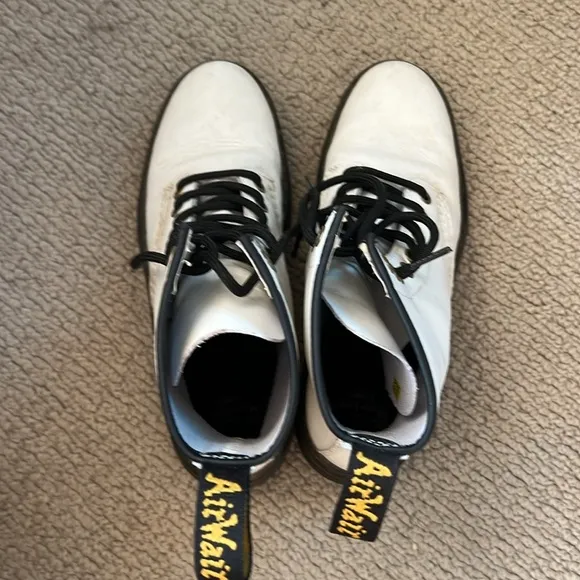 Dr. Martens White Zavala Combat Boots Lace Up Women's Size 6