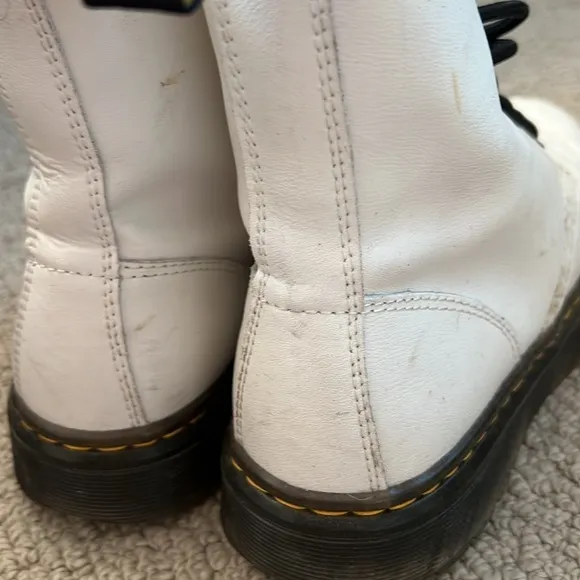 Dr. Martens White Zavala Combat Boots Lace Up Women's Size 6