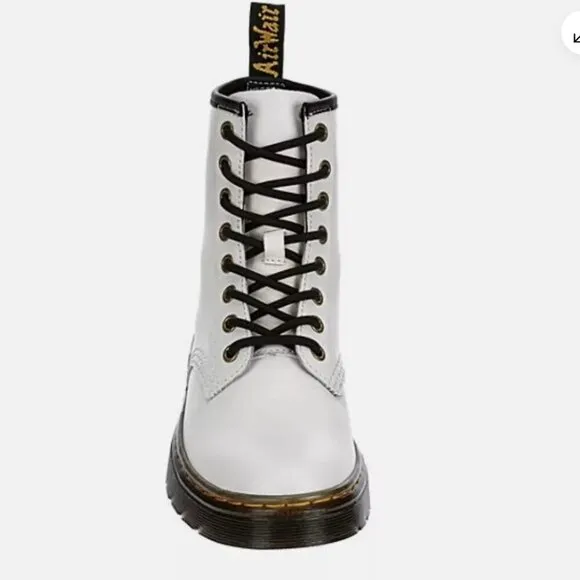 Dr. Martens White Zavala Combat Boots Lace Up Women's Size 6