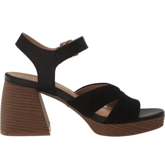 Dr. Scholl's Mariah Block Heel Sandal, Sz 8, Faux Leather, Made in USA, Shoes