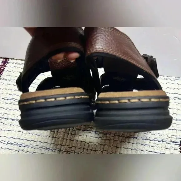 Dr. Scholl's Men’s Gaston Brown Leather Fisherman's Sandals Memory foam Sz10