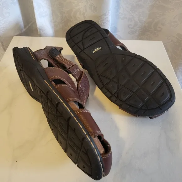 DR. Scholl's Men's Gastor Leather Sandals, Size 12M, Brown, Comfortable