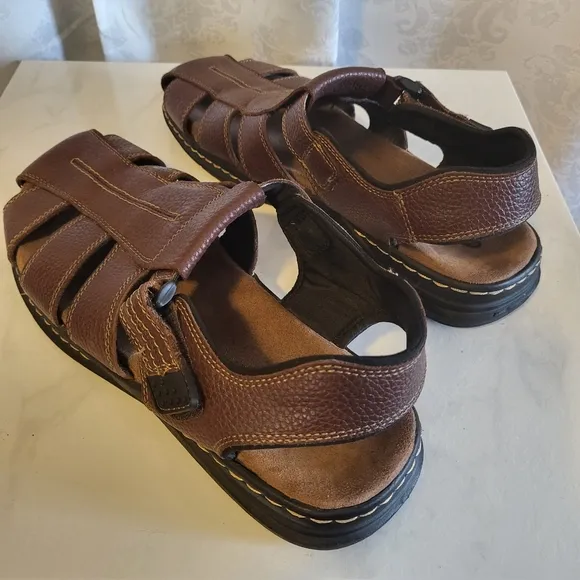 DR. Scholl's Men's Gastor Leather Sandals, Size 12M, Brown, Comfortable