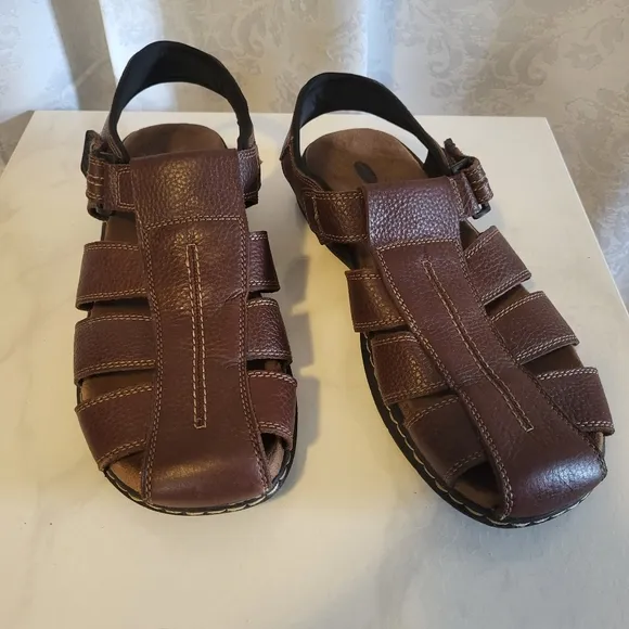 DR. Scholl's Men's Gastor Leather Sandals, Size 12M, Brown, Comfortable