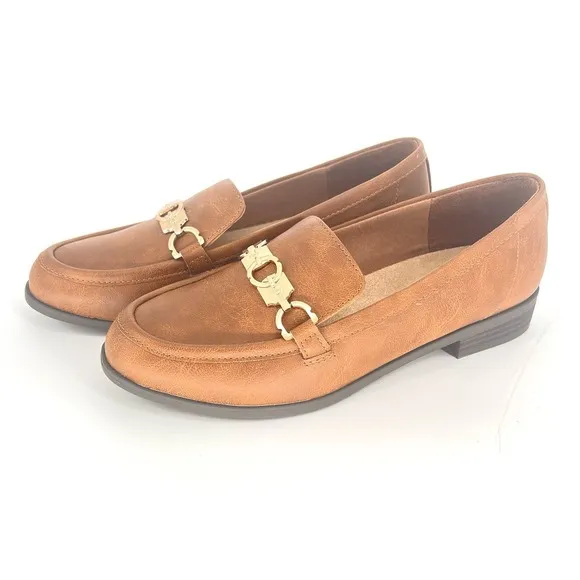 Dr. Scholl's Women's Rate Adorn Loafers Size 7 Honey Brown Comfy Casual Flats