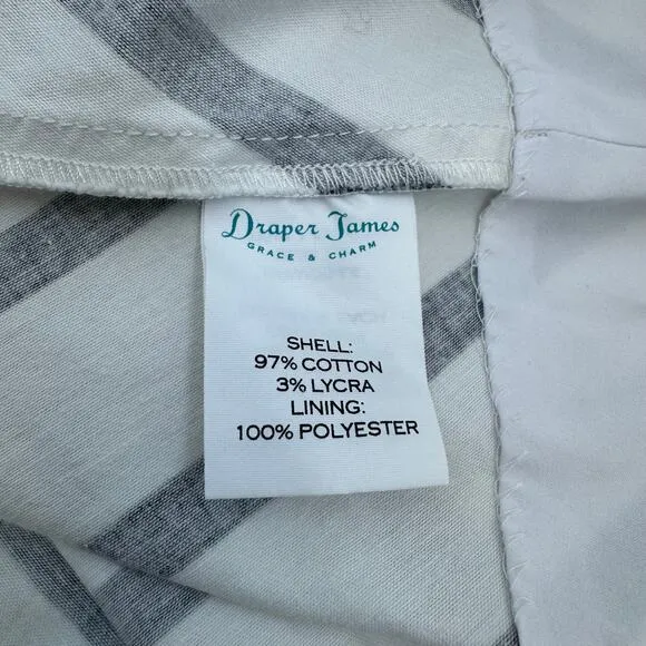 Draper James Navy Striped Structured Cotton Dress