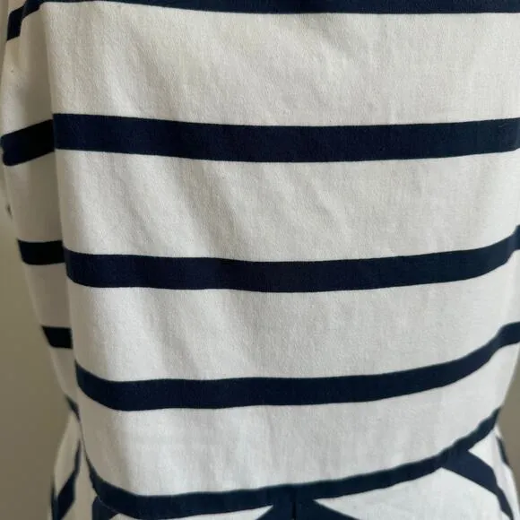 Draper James Navy Striped Structured Cotton Dress