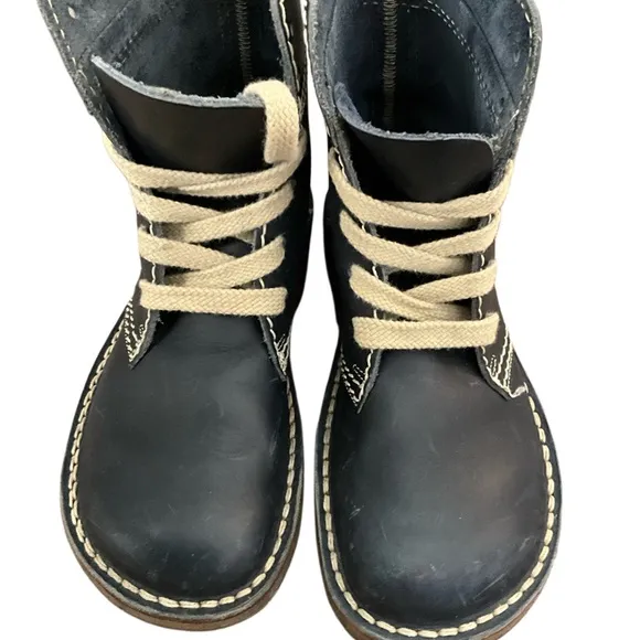 Duckfeet Faborg Classic Navy Blue Women’s Leather Boots, Size 37 6.5 - 7