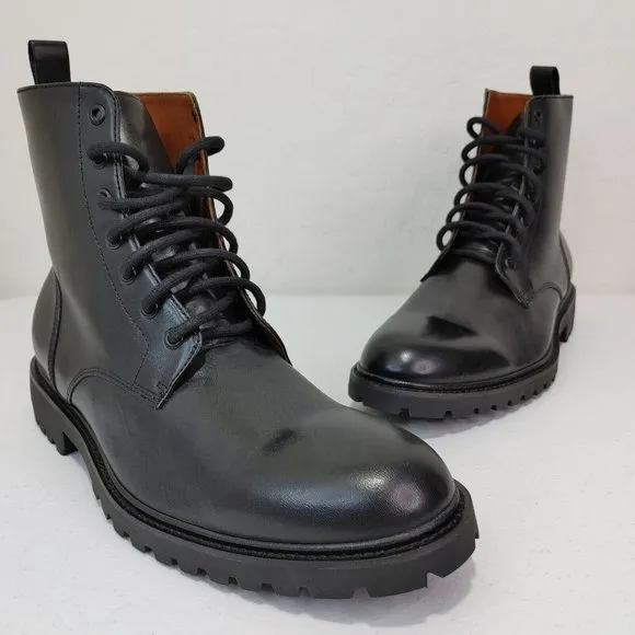 Dunross &amp; Sons Genuine Leather Upper Austin Lace-Up Oxford Combat Boots …