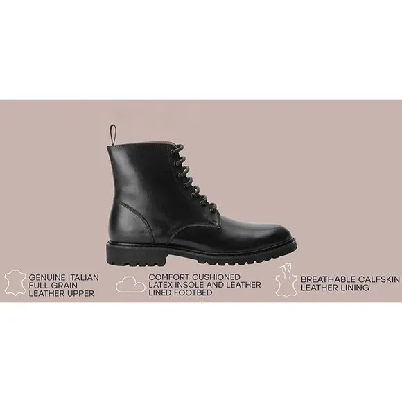 Dunross &amp; Sons Genuine Leather Upper Austin Lace-Up Oxford Combat Boots …
