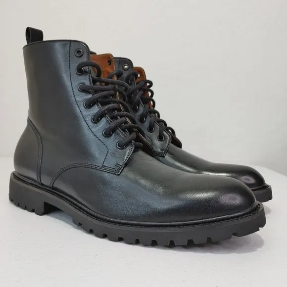Dunross &amp; Sons Genuine Leather Upper Austin Lace-Up Oxford Combat Boots …