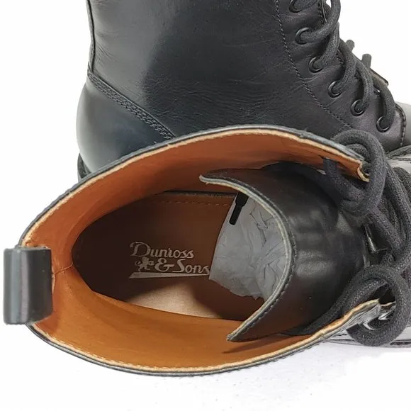 Dunross &amp; Sons Genuine Leather Upper Austin Lace-Up Oxford Combat Boots …