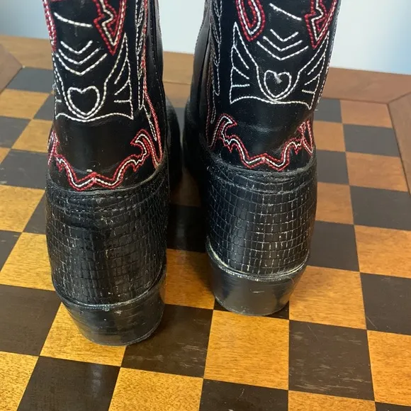 Durango Kids Lizard Print Cowboy Boots Embroidered Size 5D