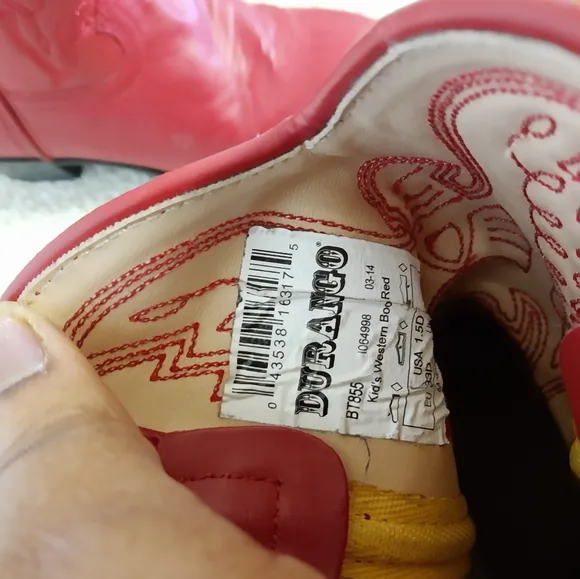 Durango Red Western Cowboy Kids Boots