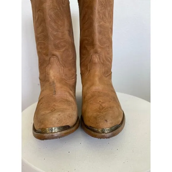 Durango Women Tan Cowboy Boots  - Size 10M