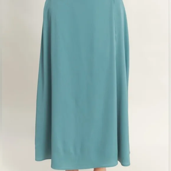 Dusty Blue Maxi Skirt and Top Set