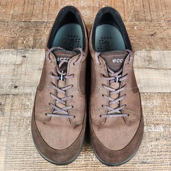 Ecco Biom Natural Motion Men's Size 10/10.5 EU 44 Brown Leather Walking Sneakers