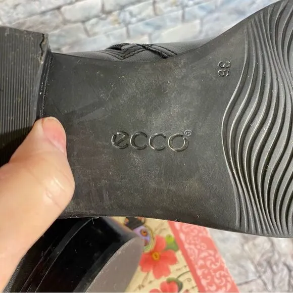 ECCO Black Motto Boots Mid Calf with Buckle Detail Size 6 EU Size 36