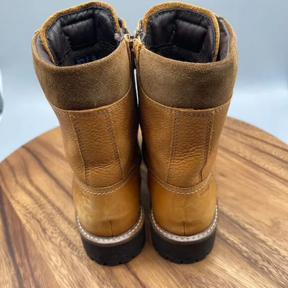 Ecco Elaine Boots Womens Size 6 / 37 Lace Up Hydromax Amber