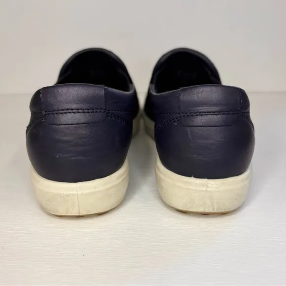 Ecco Leather Loafers Soft 7 Slip On 2.0 Womens Sneakers Slide Slip On Night Sky
