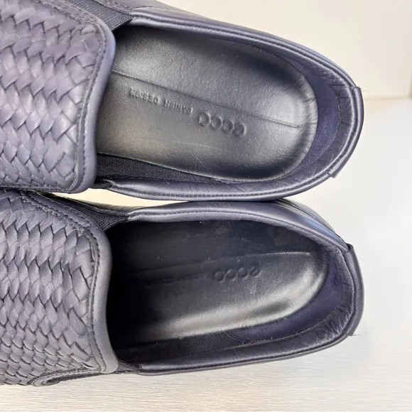 Ecco Leather Loafers Soft 7 Slip On 2.0 Womens Sneakers Slide Slip On Night Sky