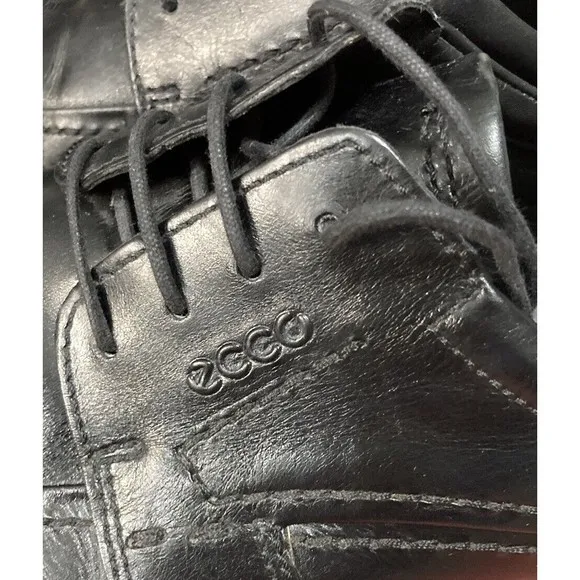Ecco Mens Black Leather Lace Up Loafers Size 45 (US 11)
