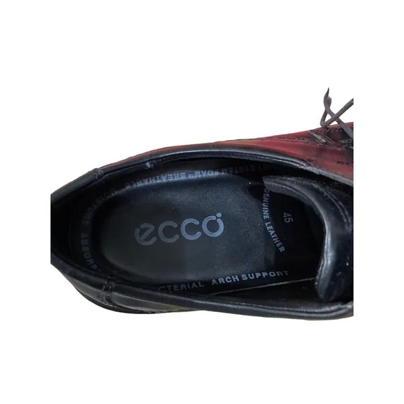 Ecco Mens Black Leather Lace Up Loafers Size 45 (US 11)