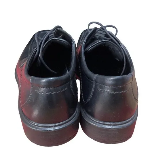 Ecco Mens Black Leather Lace Up Loafers Size 45 (US 11)
