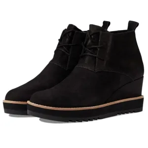 EILEEN FISHER Capa Wedge Boots Booties Size 7 Black Nubuck Leather NEW $265