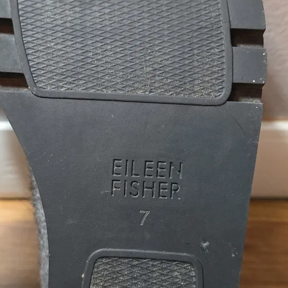 Eileen Fisher Ells Felt Platform Loafers Slip On Leather Lined Shoes Size 7