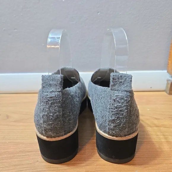 Eileen Fisher Ells Felt Platform Loafers Slip On Leather Lined Shoes Size 7
