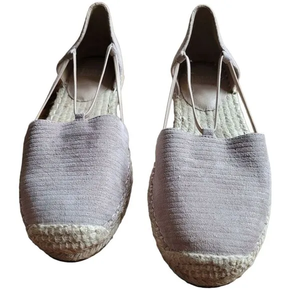 Eileen Fisher Lee Oyster Printed Suede Espadrille 7.5