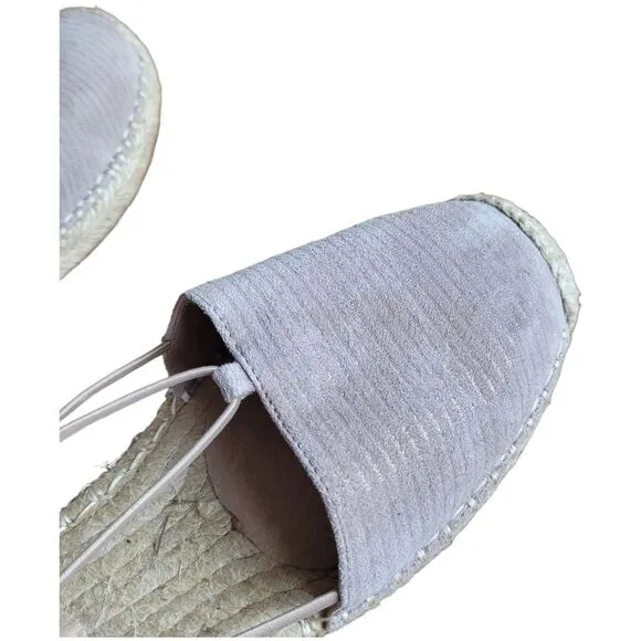 Eileen Fisher Lee Oyster Printed Suede Espadrille 7.5