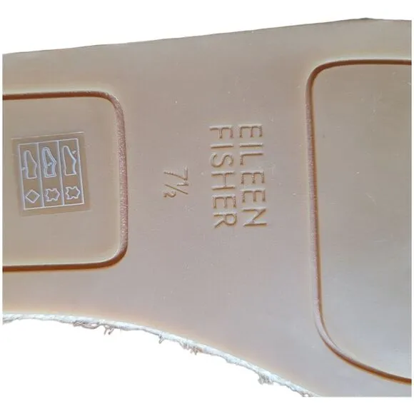 Eileen Fisher Lee Oyster Printed Suede Espadrille 7.5