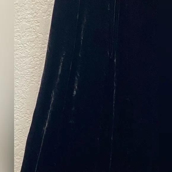 Eileen Fisher Midi Dress,  Black Velvet Sleeveless Popover with Pockets, Size XS