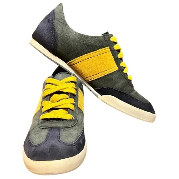 Emerson Fry Woman Suede/Leather  Daily Trainers Navy/ Mustard Portugal EU 36