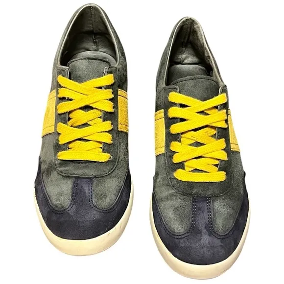 Emerson Fry Woman Suede/Leather  Daily Trainers Navy/ Mustard Portugal EU 36