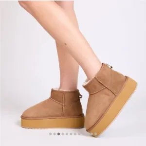 EMU Australia Foy Platform Micro Boots in Chestnut Tan Sz 9 New in Box