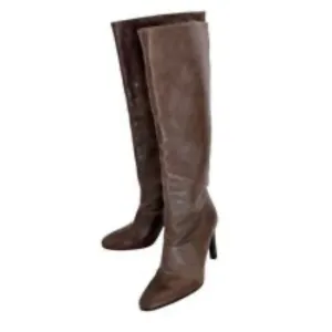 Escada Knee High Brown Leather Boots